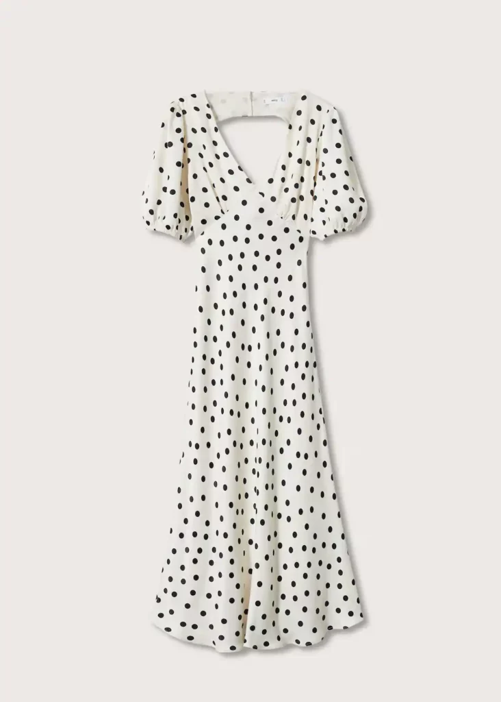 robe longue mango pois