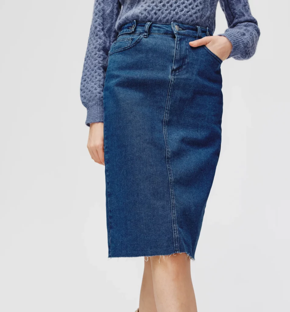 La jupe midi en jean 
