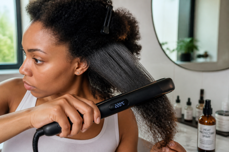 Meilleur lisseur cheveux crépus : plaques, température et protection à vérifier