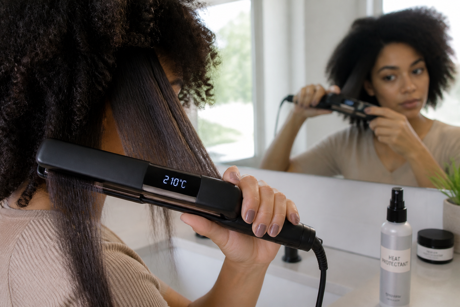 Meilleur lisseur cheveux crépus : plaques, température et protection à vérifier
